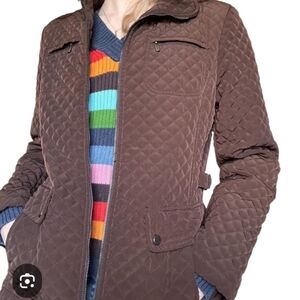 Gallery Quilted Brown Puffer Jacket